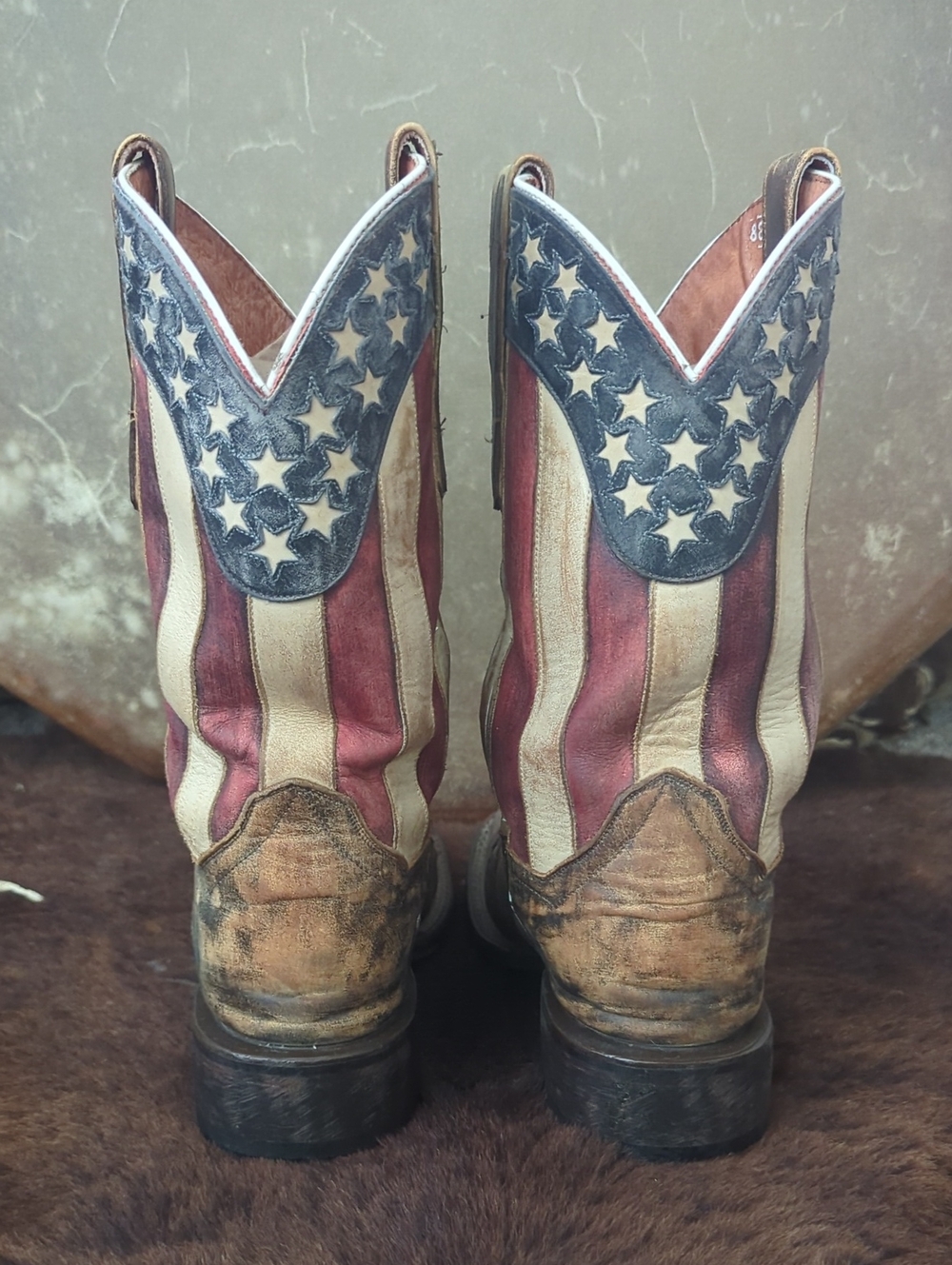 DAN POST DP3914 "Betsy" American Flag cowgirl western boots square toe sz 8.5 - Picture 6 of 15